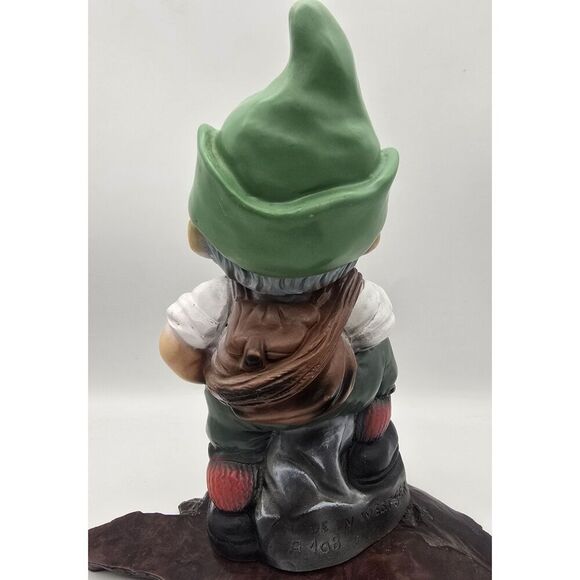 Vintage Garden Gnome Mountaineer Hiker Dwarf 11" Rubber Figure Made West Germany - Picture 8 of 11